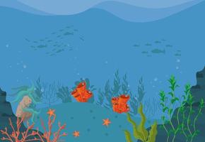 underwater scene sealife vector