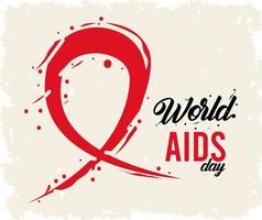 world aids day ribbon paint vector