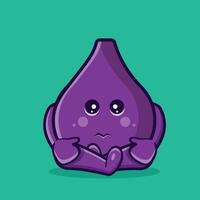 fig fruit mascot with sad gesture isolated cartoon in flat style vector