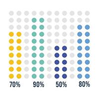 estadísticas infográficas bolas de colores vector
