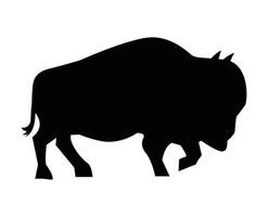 buffalo wild animal silhouette vector