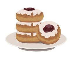 delicious sweet donuts vector