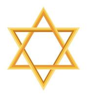 jewish golden star vector