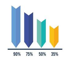 statistics arrows down infographic vector