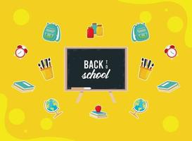 thirteen back to school supplies vector