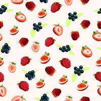 Delicious and juicy strawberries raspberries and blueberries vector