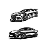 muscle car silhouette vector