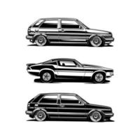 muscle car silhouette vector