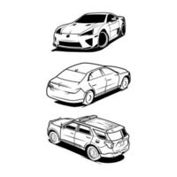 bundle set  car silhouette vector