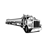 semi truck silhouette vector