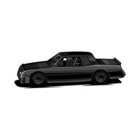 black car illustration side view vector