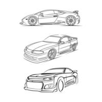 car sport line art vector