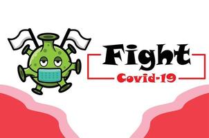 lucha contra el virus covid 19 banner vector