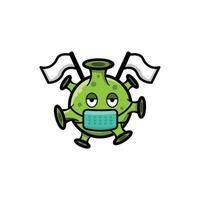 cute virus sick using masker vector