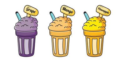 hand drawn cute vector juice various flavors