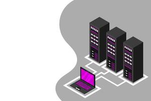 Isometric server equipment. vector