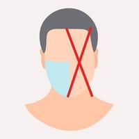 Person weaning a medical mask vector