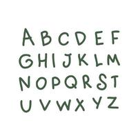 Hand drawn set of uppercase font latin letters. vector