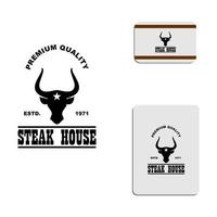 Classic steak house logo vector