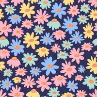 Margarita manzanilla vector de patrones sin fisuras. Fondo de verano bastante floral en pequeñas flores. la elegante plantilla para estampados de moda. diseño dibujado a mano para papel, cubierta, tela, decoración de interiores.