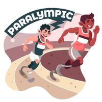 personas con discapacidad corren en juegos paralímpicos. vector
