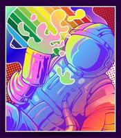 colorful astronaut illustration vector