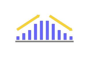 Gráfico de gráficos vectoriales de inversión bursátil ascendente y descendente, alcista y bajista vector