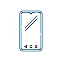 Smartphone RGB color icon. Mobile, cell phone. Pocket personal computer. Cellular telephone. Touchscreen. Touch display. Handheld portable device. Technology. Isolated vector illustration
