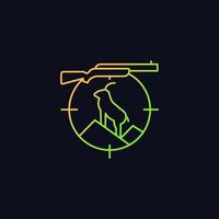 Mountain hunting gradient vector icon for dark theme. Preparation for mountain hunt. Pursue sheep and goat. Thin line color symbol. Modern style pictogram. Vector isolated outline drawing