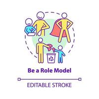 Role model concept icon. Parent is example for kid abstract idea thin line illustration. Parental influence. Baby mental health. Vector isolated outline color drawing. Editable stroke