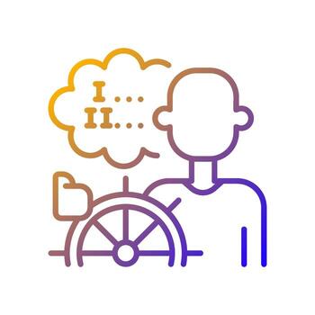 Self management gradient linear vector icon. Ability to control personal thoughts and emotions. Decision making. Thin line color symbol. Modern style pictogram. Vector isolated outline drawing