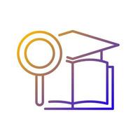 Academic research talent gradient linear vector icon. Study and investigation. Cognitive skill. Data collection. Thin line color symbol. Modern style pictogram. Vector isolated outline drawing