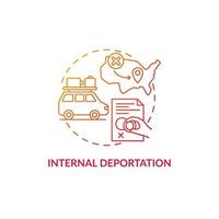 Internal deportation gradient red concept icon. Moving to different country state. Denied entry. Deportation abstract idea thin line illustration. Vector isolated outline color drawing