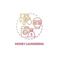 Money laundering red concept icon. Illegal financial procedures. Black market deals. Reason for deportation abstract idea thin line illustration. Vector isolated outline color drawing