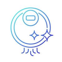 Cleaning robots gradient linear vector icon. Automatic vacuuming device. Robot vacuum cleaner. Wireless equipment. Thin line color symbol. Modern style pictogram. Vector isolated outline drawing