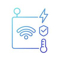 IoT sensors gradient linear vector icon. Information transmission over wireless network. Smart security system. Thin line color symbol. Modern style pictogram. Vector isolated outline drawing