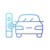 Robotic gas pump gradient linear vector icon. Automated fueling process. Hands-free refueling. Replacing human labor. Thin line color symbol. Modern style pictogram. Vector isolated outline drawing