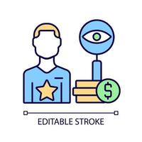 Comptroller RGB color icon. Financial controller. Strategy and budget creating expert. Accounting management. Isolated vector illustration. Simple filled line drawing. Editable stroke