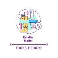 Retailer model concept icon. Manufacturing company offer. Commercial strategy. Business model abstract idea thin line illustration. Vector isolated outline color drawing. Editable stroke