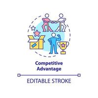 Competitive advantage concept icon. Leadership in production. Leading company. Business model abstract idea thin line illustration. Vector isolated outline color drawing. Editable stroke