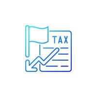 Tax relief gradient linear vector icon. Small business. Policy, program from government to reduce tax payment. Thin line color symbol. Modern style pictogram. Vector isolated outline drawing