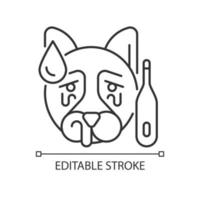 Distemper linear icon. Contagious viral pet disease. Respiratory and nervous system illness. Thin line customizable illustration. Contour symbol. Vector isolated outline drawing. Editable stroke