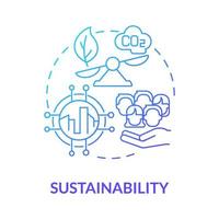 Sustainability blue gradient concept icon. Scooter sharing benefit abstract idea thin line illustration. Decreasing environmental damage. Improve air quality. Vector isolated outline color drawing