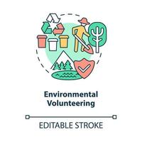 Environmental volunteering concept icon. Support nature, work for saving eco system. Green charity abstract idea thin line illustration. Vector isolated outline color drawing. Editable stroke