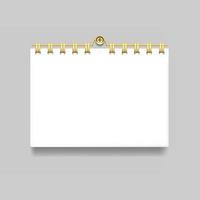 Wall calendar for planning with a metallic spring. Mock up for use in advertising. Isolated on a light background. Vector. vector