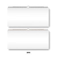 Realistic spiral calendar mockups. Silver, black, aluminum for diaries, albums, notebooks. Blank templates for design. White background isolated vector illustration
