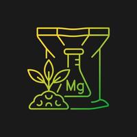 Magnesium fertilizer gradient vector icon for dark theme. Chemical plant and soil supplement. Minerals and nutrients. Thin line color symbol. Modern style pictogram. Vector isolated outline drawing