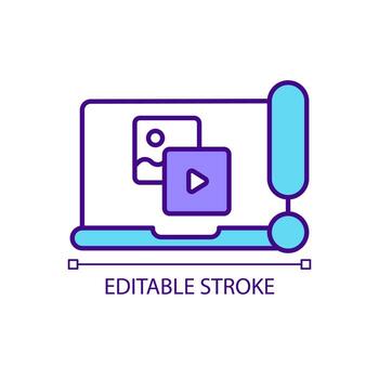 Personal information limitation on internet sources RGB color icon. Content filters keeping privacy online. Cyber safety. Isolated vector illustration. Simple filled line drawing. Editable stroke