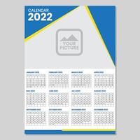 plantilla de diseño de calendario minimalista 2022 vector