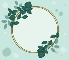 wreath vintage with leaves pattern  for invitation or greeting card vector